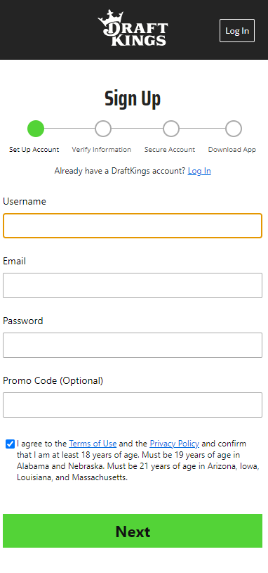Dreaftkings Casino signup