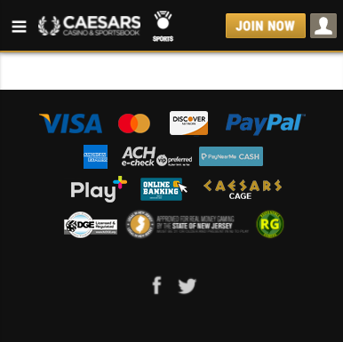caesars casino payment method